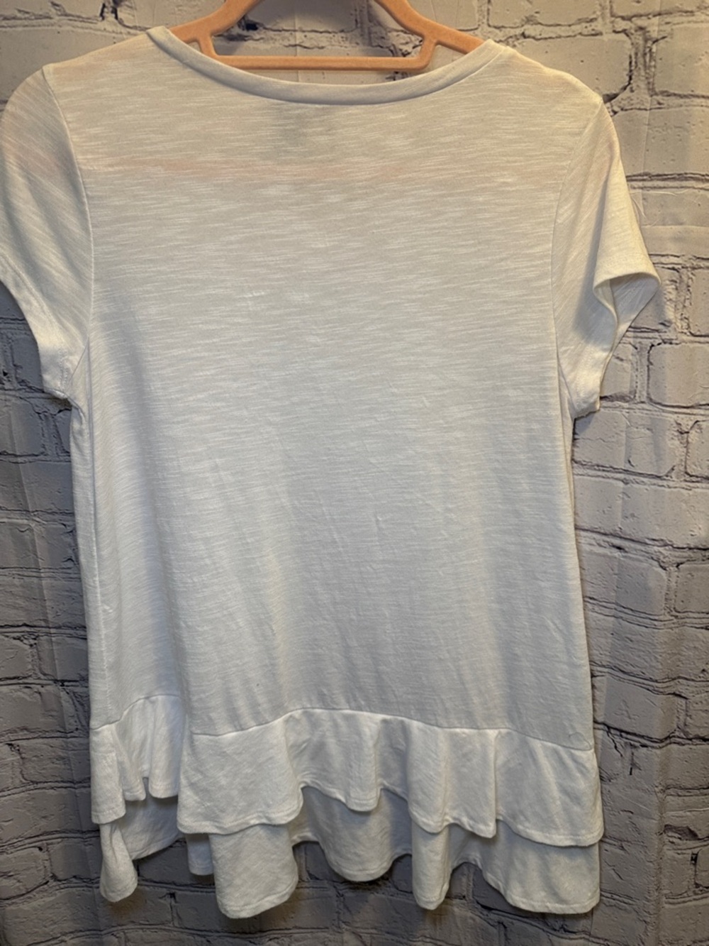 new directions White Short Sleeve Ruffle-Hem Tee - Picture 3 of 5